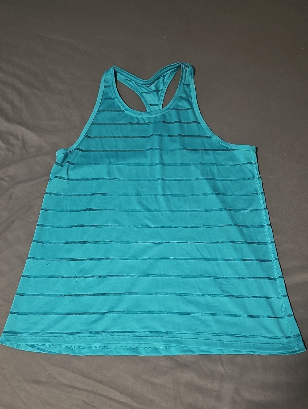 Teal Striped Racerback Workout Tank-